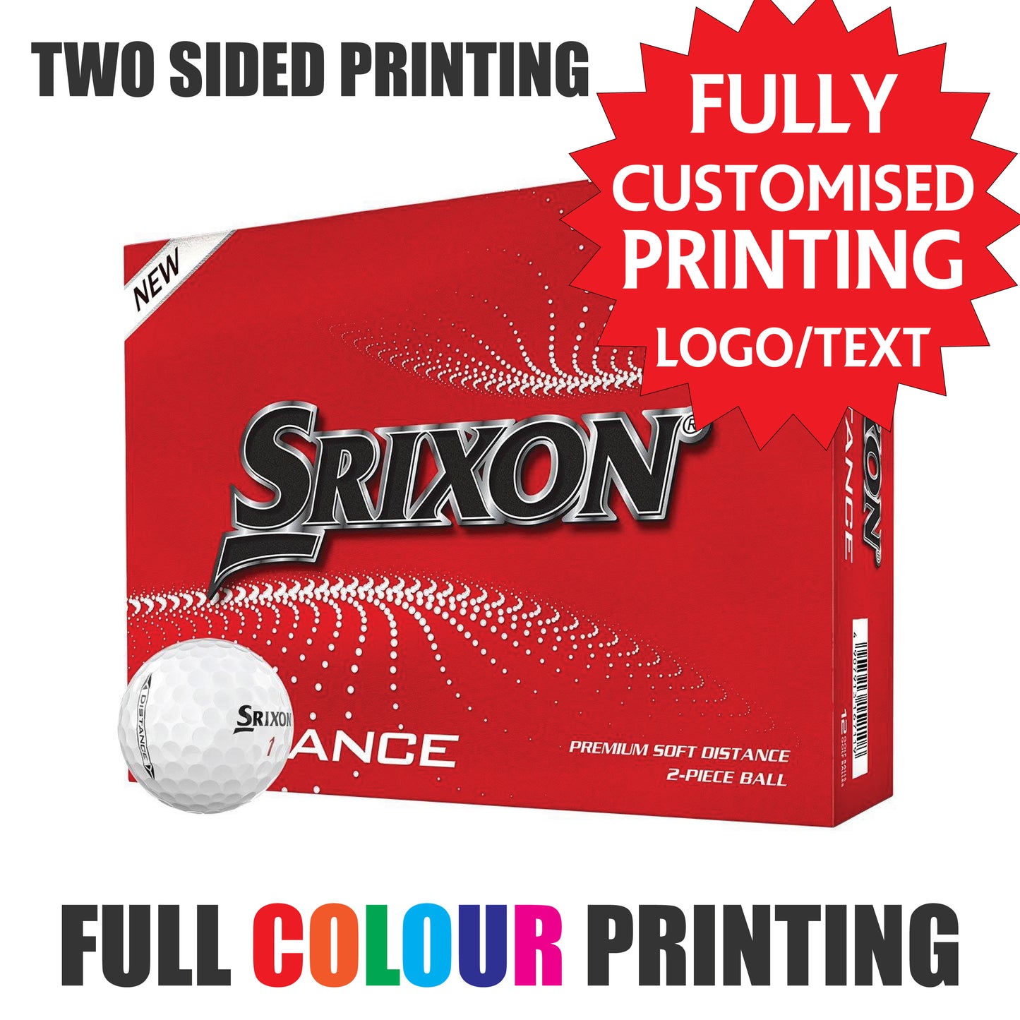 Personalised Golf Balls CUSTOM IMAGE/LOGO Titleist Pro V1 Callaway Srixon Taylor