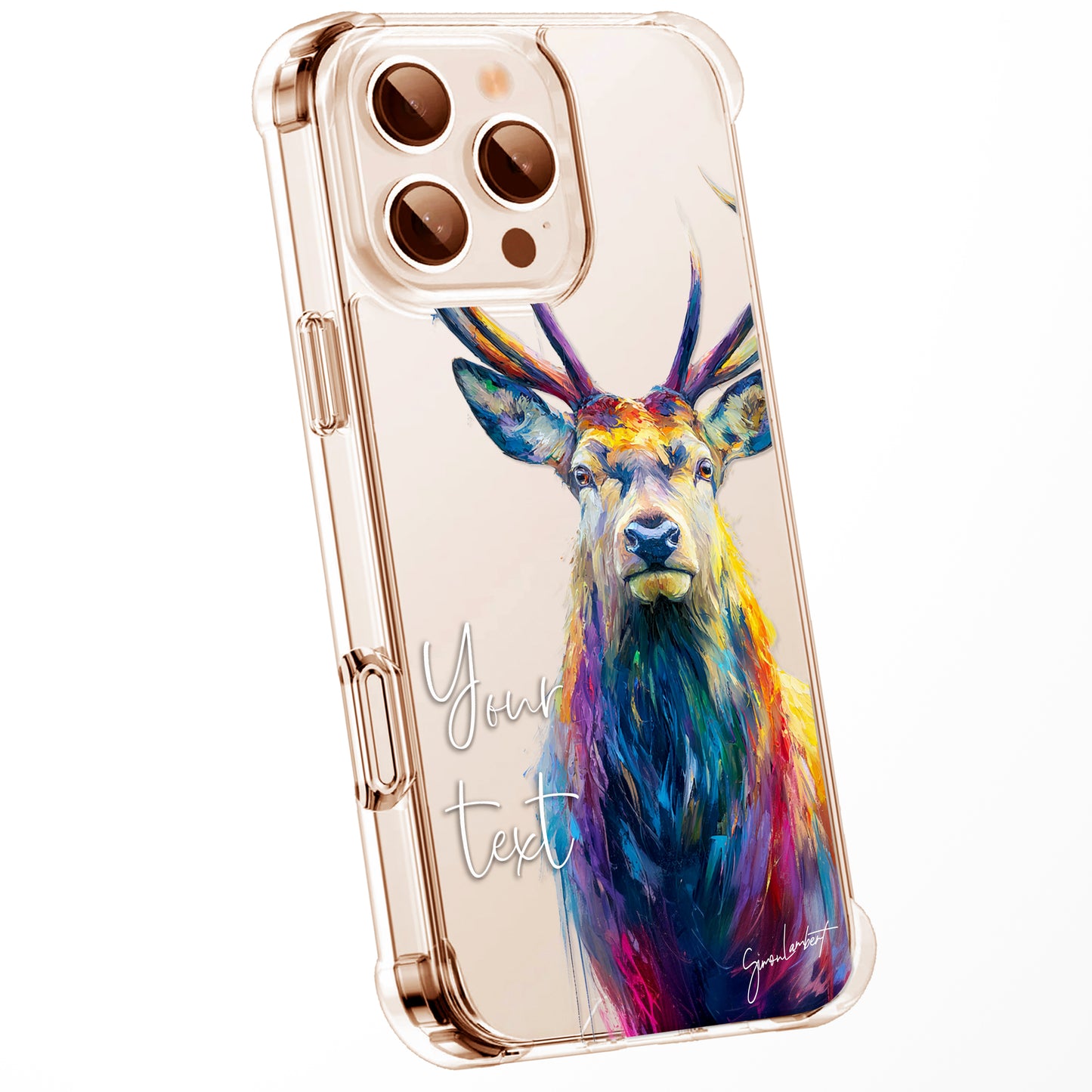 Animal Wildlife WaterColour Personalised Phone Case Splatter Painting Limited Edition Artwork CLEAR Cover Case, Exclusive Art for iPhone 16 15 14 13 12 11 Ranges - CUSTOMISE ONLINE