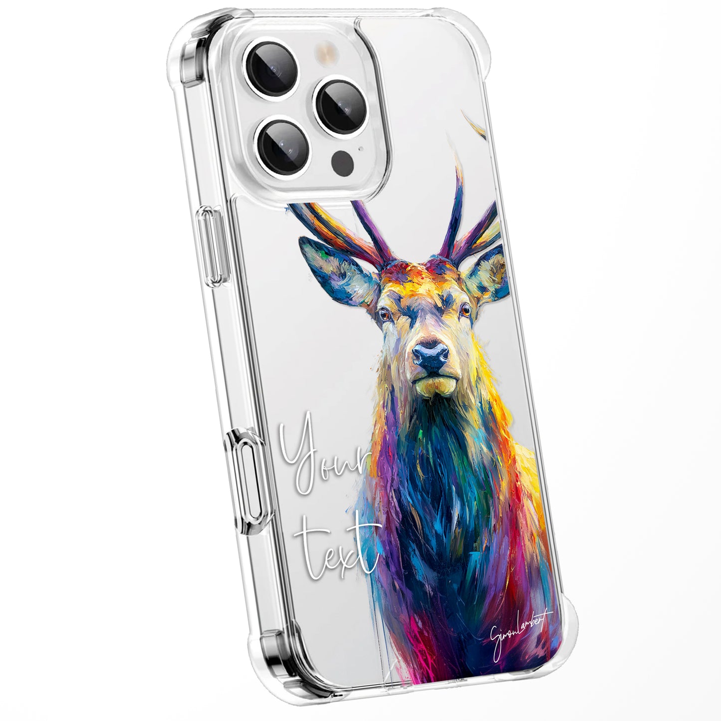 Animal Wildlife WaterColour Personalised Phone Case Splatter Painting Limited Edition Artwork CLEAR Cover Case, Exclusive Art for iPhone 16 15 14 13 12 11 Ranges - CUSTOMISE ONLINE