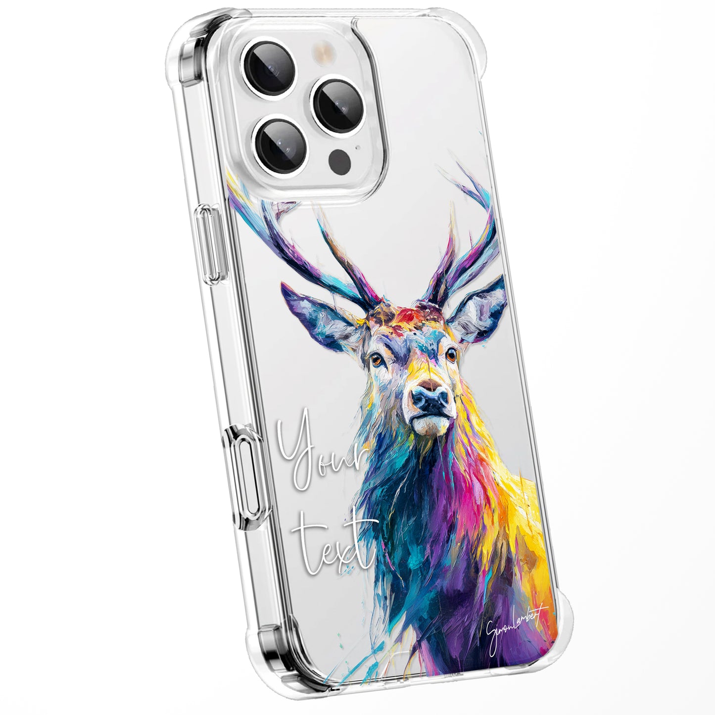 Animal Wildlife WaterColour Personalised Phone Case Splatter Painting Limited Edition Artwork CLEAR Cover Case, Exclusive Art for iPhone 16 15 14 13 12 11 Ranges - CUSTOMISE ONLINE