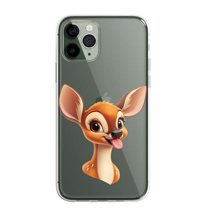 Stag Deer Custom Cartoon Phone Case Personalised CLEAR Cute Family Splatter Phone Cover Case for iPhone 16 15 14 13 12 11