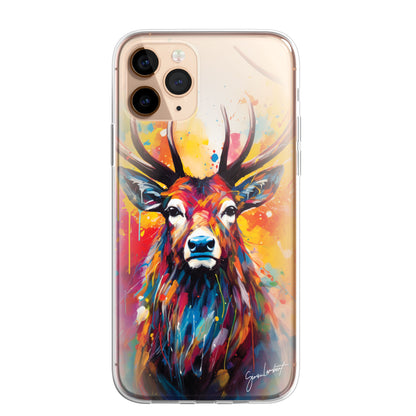British Woodland Farm Animals Phone Case Palette Knife Art CLEAR Cover Case for iPhone 15 14 13 12 Pro +