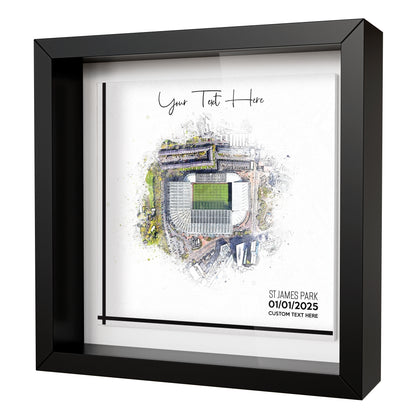Framed Ceramic Tile Art: Personalised Football Stadium Art Print, Custom Aerial Map - ANY STADIUM Worldwide, Bespoke Text, Football Gift Keepsake