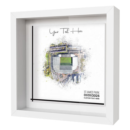 Framed Ceramic Tile Art: Personalised Football Stadium Art Print, Custom Aerial Map - ANY STADIUM Worldwide, Bespoke Text, Football Gift Keepsake
