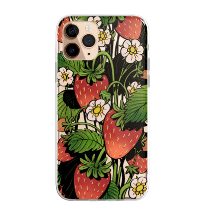Daisy Mitchell @dibbuns Exclusive Strawberry Design Contemporary Artwork Phone Case CLEAR Silicone Phone Cover Case for iPhone 16 15 14 13 12 11
