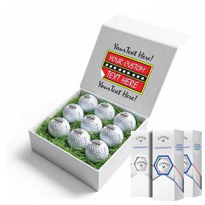 Only Fools and Horses Themed: Personalised Branded 9 Golf Ball Set in Customised Box - Golfer's Gift, Father's Day, Wedding Favour, Birthday, Valentines, Pet Photo Text Logo