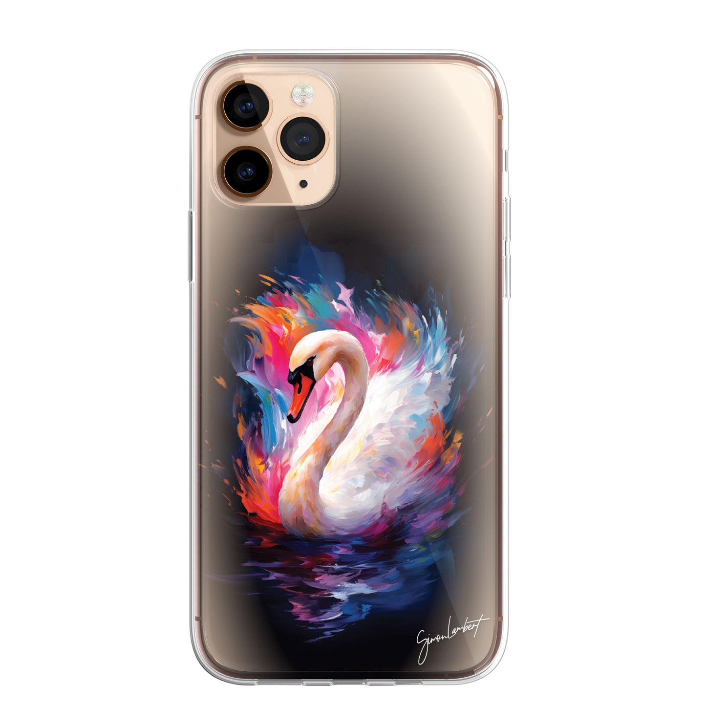 British Birds Phone Case Palette Knife Art CLEAR Cover Case for iPhone 15 14 13 12 Pro +