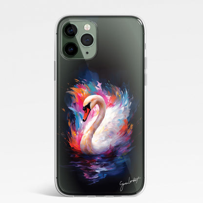 British Birds Phone Case Palette Knife Art CLEAR Cover Case for iPhone 15 14 13 12 Pro +