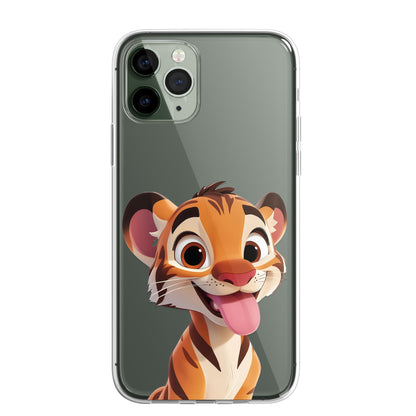Tiger Custom Cartoon Phone Case Personalised CLEAR Cute Family Splatter Phone Cover Case for iPhone 16 15 14 13 12 11