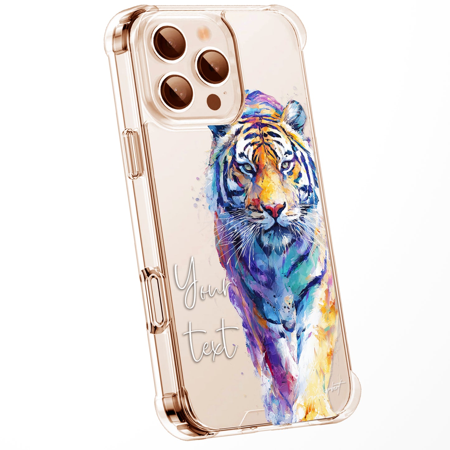 Animal Wildlife WaterColour Personalised Phone Case Splatter Painting Limited Edition Artwork CLEAR Cover Case, Exclusive Art for iPhone 16 15 14 13 12 11 Ranges - CUSTOMISE ONLINE