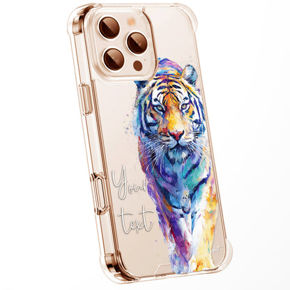 Animal Wildlife WaterColour Personalised Phone Case Splatter Painting Limited Edition Artwork CLEAR Cover Case, Exclusive Art for iPhone 16 15 14 13 12 11 Ranges - CUSTOMISE ONLINE