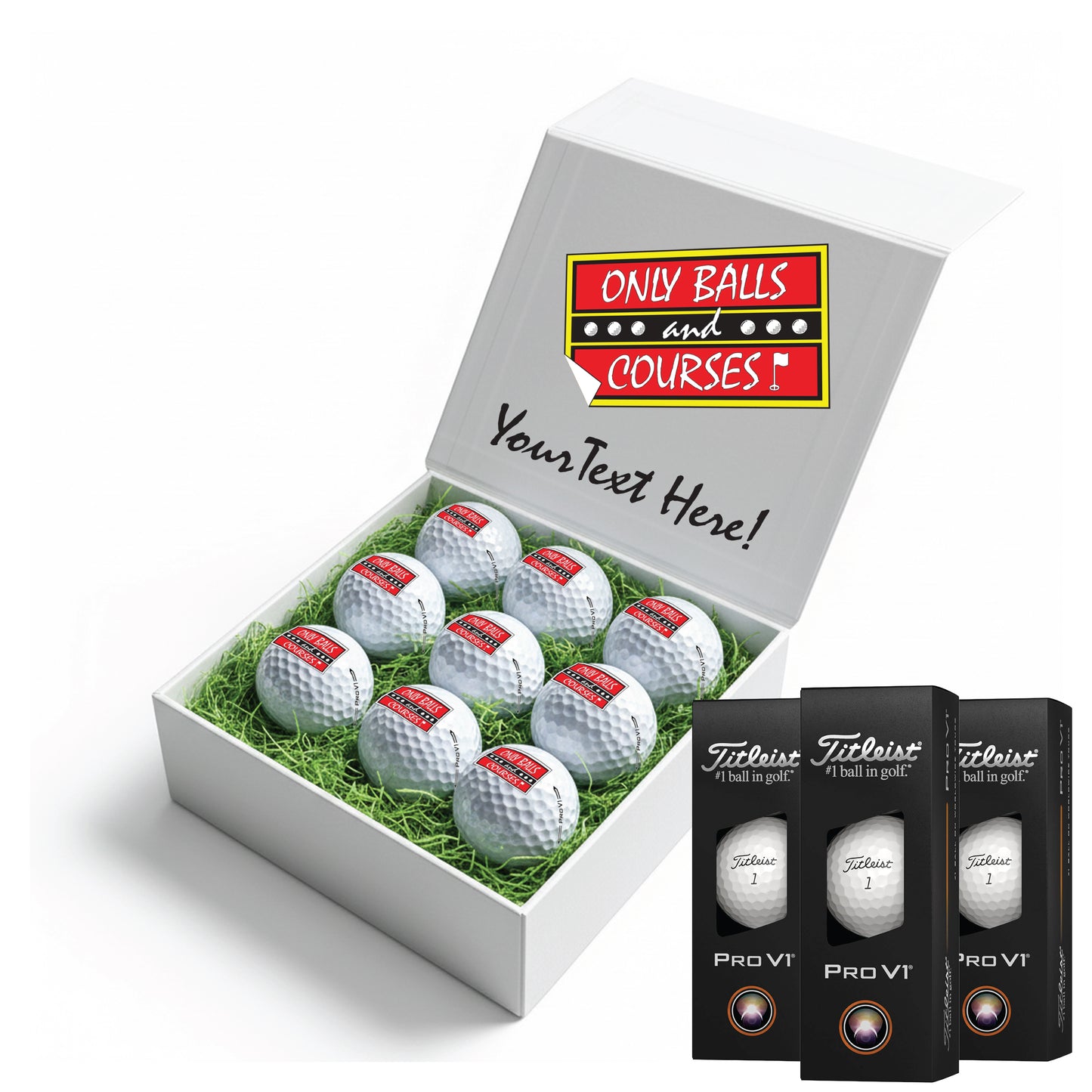 Only Fools and Horses Themed: Personalised Branded 9 Golf Ball Set in Customised Box - Golfer's Gift, Father's Day, Wedding Favour, Birthday, Valentines, Pet Photo Text Logo