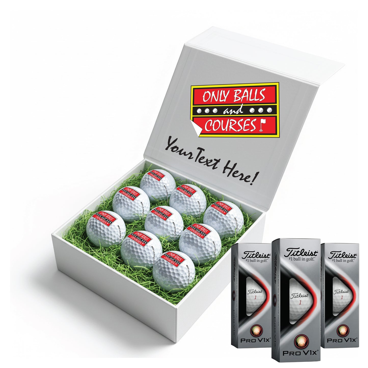 Only Fools and Horses Themed: Personalised Branded 9 Golf Ball Set in Customised Box - Golfer's Gift, Father's Day, Wedding Favour, Birthday, Valentines, Pet Photo Text Logo