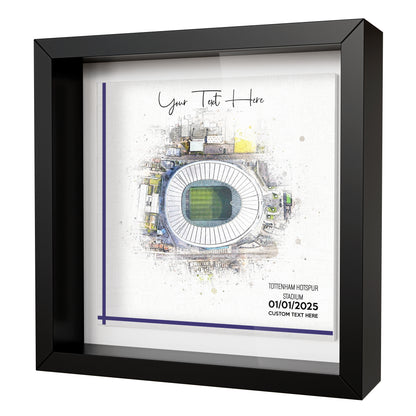 Framed Ceramic Tile Art: Personalised Football Stadium Art Print, Custom Aerial Map - ANY STADIUM Worldwide, Bespoke Text, Football Gift Keepsake
