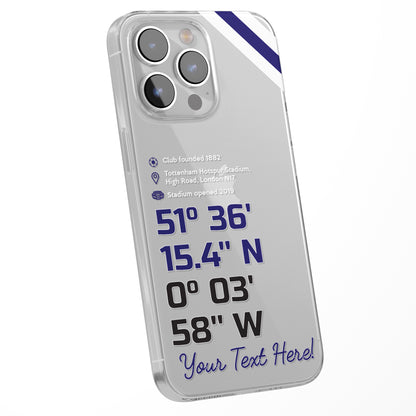 Personalised Phone Case Cover Football Team Stadium Coordinates Map Customised for iPhone 16 15 14 13 12 11 Range