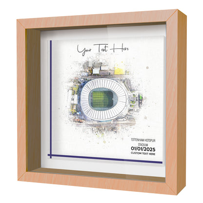 Framed Ceramic Tile Art: Personalised Football Stadium Art Print, Custom Aerial Map - ANY STADIUM Worldwide, Bespoke Text, Football Gift Keepsake