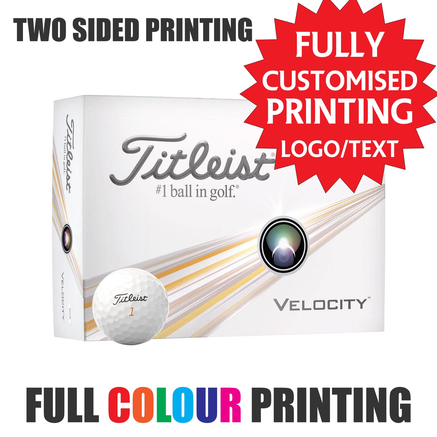 Personalised Golf Balls CUSTOM IMAGE/LOGO Titleist Pro V1 Callaway Srixon Taylor