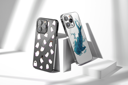 Daisy Mitchell @dibbuns Exclusive Whale Shark Design Contemporary Artwork Phone Case CLEAR Silicone Phone Cover Case for iPhone 16 15 14 13 12 11