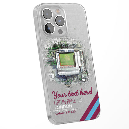 Personalised Phone Case Cover Football Team Stadium Water Colour Effect Style Customised for iPhone 16 15 14 13 12 11 Range
