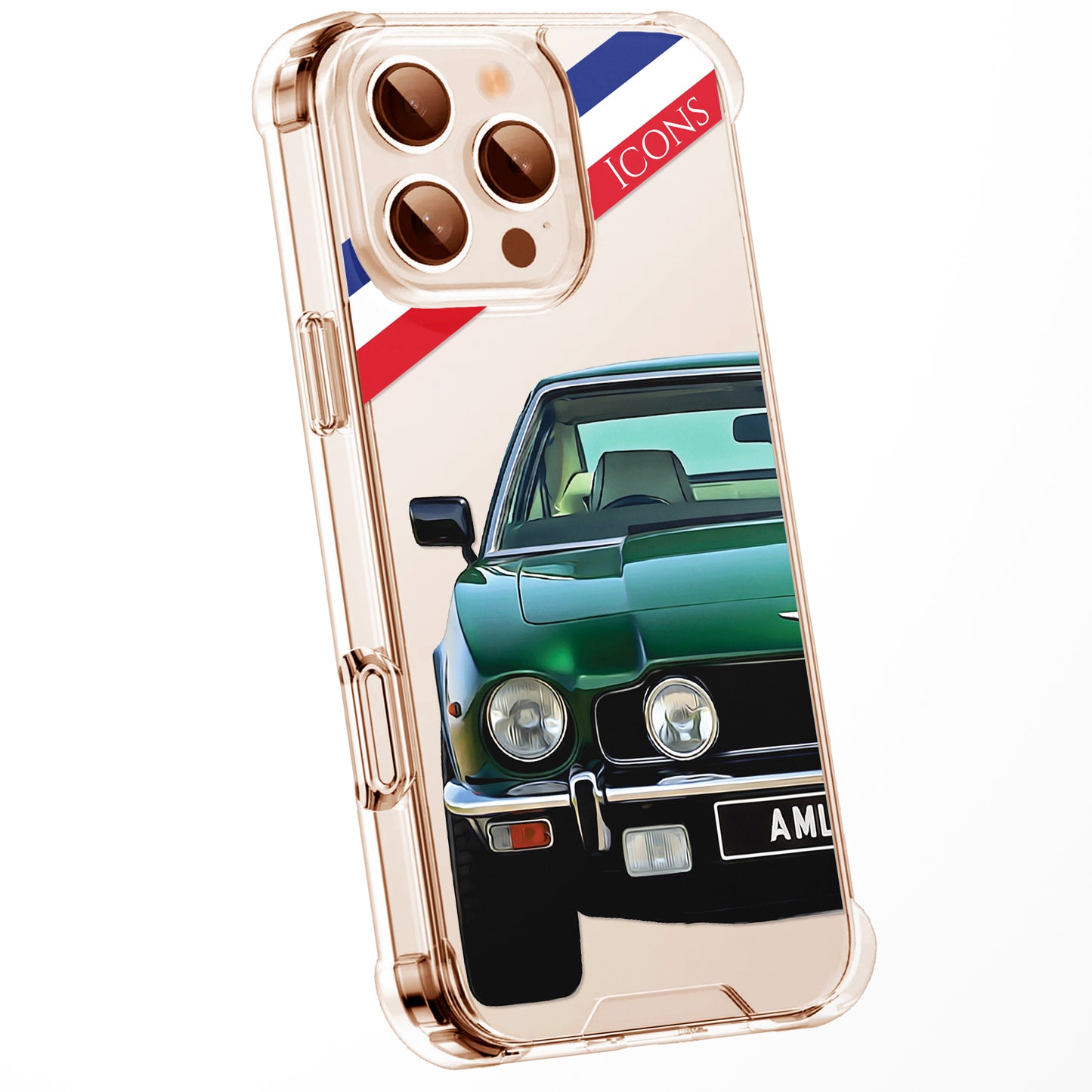 Personalised British Car Watercolour Phone Case for iPhone 16 15 14 13 | Classic Car Art Clear Cover