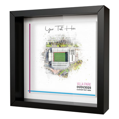 Framed Ceramic Tile Art: Personalised Football Stadium Art Print, Custom Aerial Map - ANY STADIUM Worldwide, Bespoke Text, Football Gift Keepsake