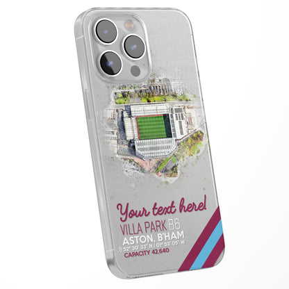 Personalised Phone Case Cover Football Team Stadium Water Colour Effect Style Customised for iPhone 16 15 14 13 12 11 Range