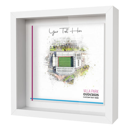 Framed Ceramic Tile Art: Personalised Football Stadium Art Print, Custom Aerial Map - ANY STADIUM Worldwide, Bespoke Text, Football Gift Keepsake