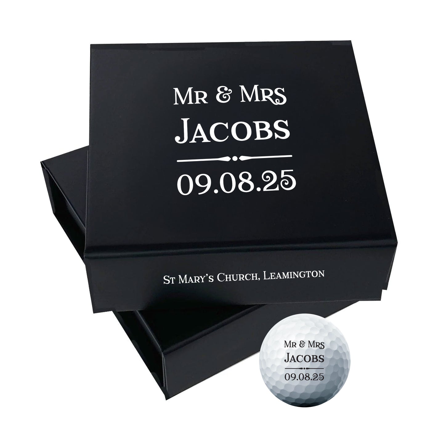 Personalised Branded 9 Golf Ball Set in Customised Box - Golfer's Gift, Father's Day, Wedding Favour, Birthday, Valentines, Pet Photo Text Logo