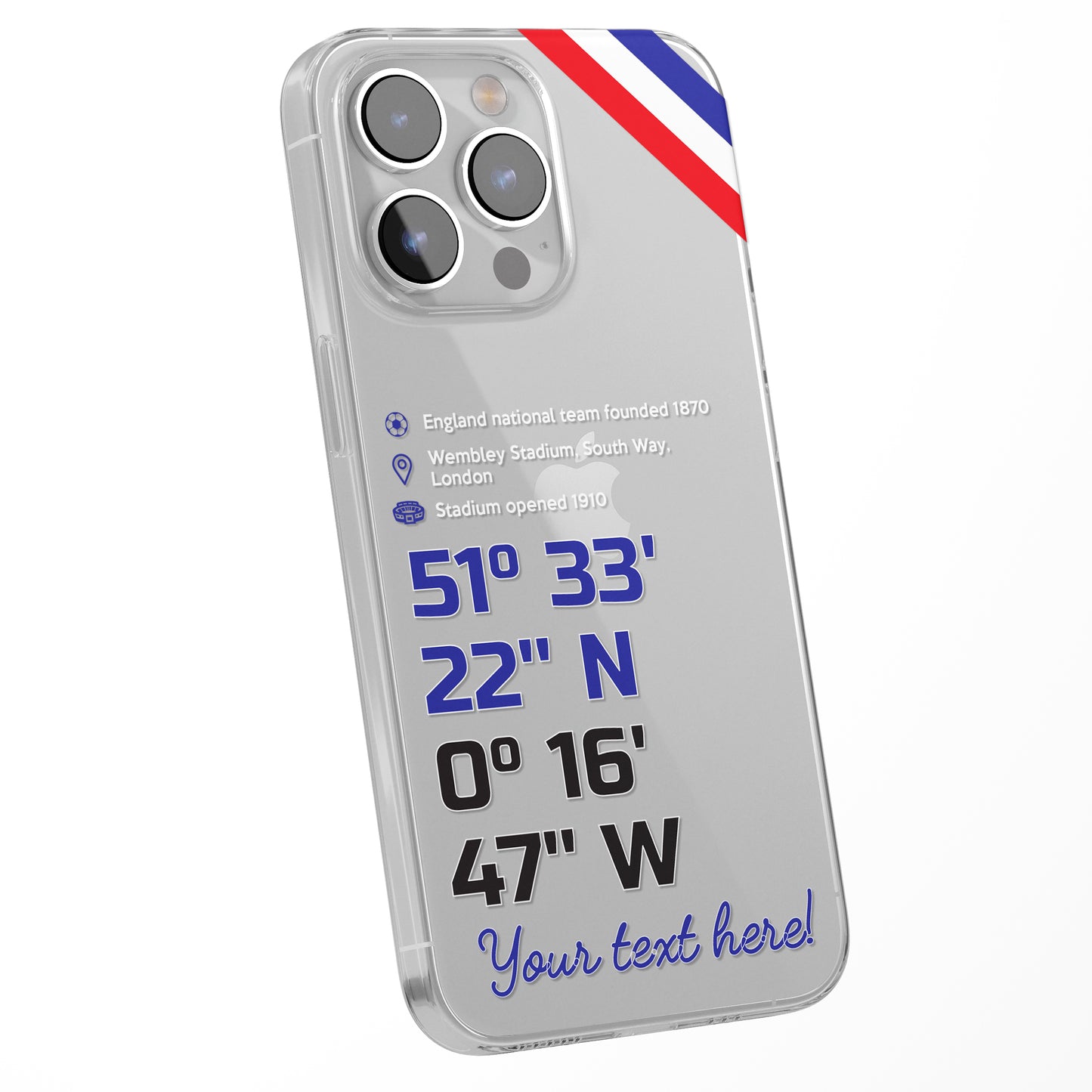 Personalised Phone Case Cover Football Team Stadium Coordinates Map Customised for iPhone 16 15 14 13 12 11 Range