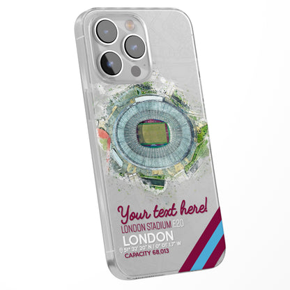 Personalised Phone Case Cover Football Team Stadium Water Colour Effect Style Customised for iPhone 16 15 14 13 12 11 Range