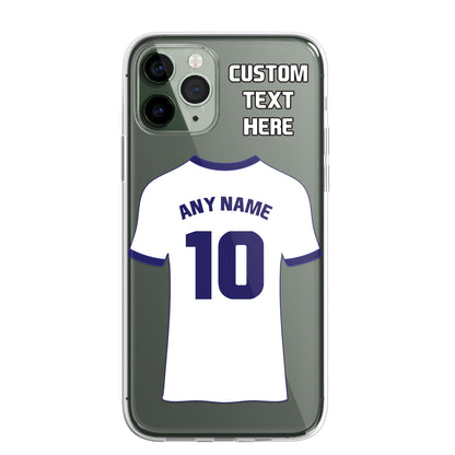 Personalised Phone Case Cover Football Premier Championship Team Shirt Style Custom for iPhone 16 15 14 13 12 11 Range