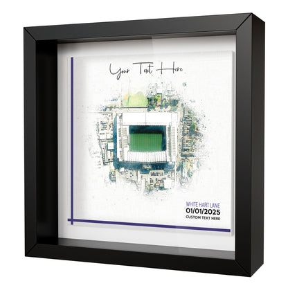 Framed Ceramic Tile Art: Personalised Football Stadium Art Print, Custom Aerial Map - ANY STADIUM Worldwide, Bespoke Text, Football Gift Keepsake
