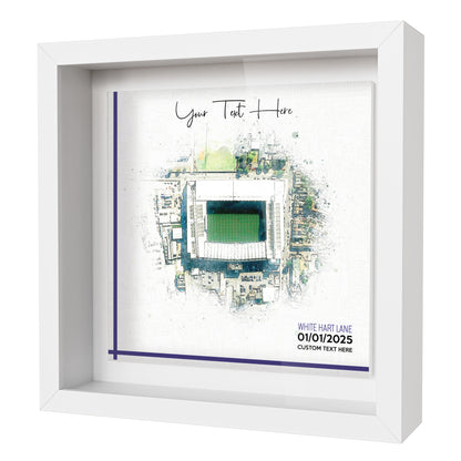 Framed Ceramic Tile Art: Personalised Football Stadium Art Print, Custom Aerial Map - ANY STADIUM Worldwide, Bespoke Text, Football Gift Keepsake