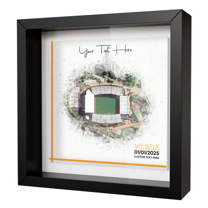 Framed Ceramic Tile Art: Personalised Football Stadium Art Print, Custom Aerial Map - ANY STADIUM Worldwide, Bespoke Text, Football Gift Keepsake