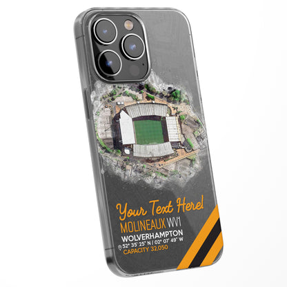 Personalised Phone Case Cover Football Team Stadium Water Colour Effect Style Customised for iPhone 16 15 14 13 12 11 Range