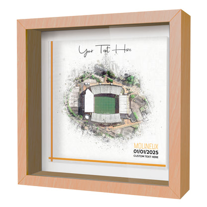 Framed Ceramic Tile Art: Personalised Football Stadium Art Print, Custom Aerial Map - ANY STADIUM Worldwide, Bespoke Text, Football Gift Keepsake
