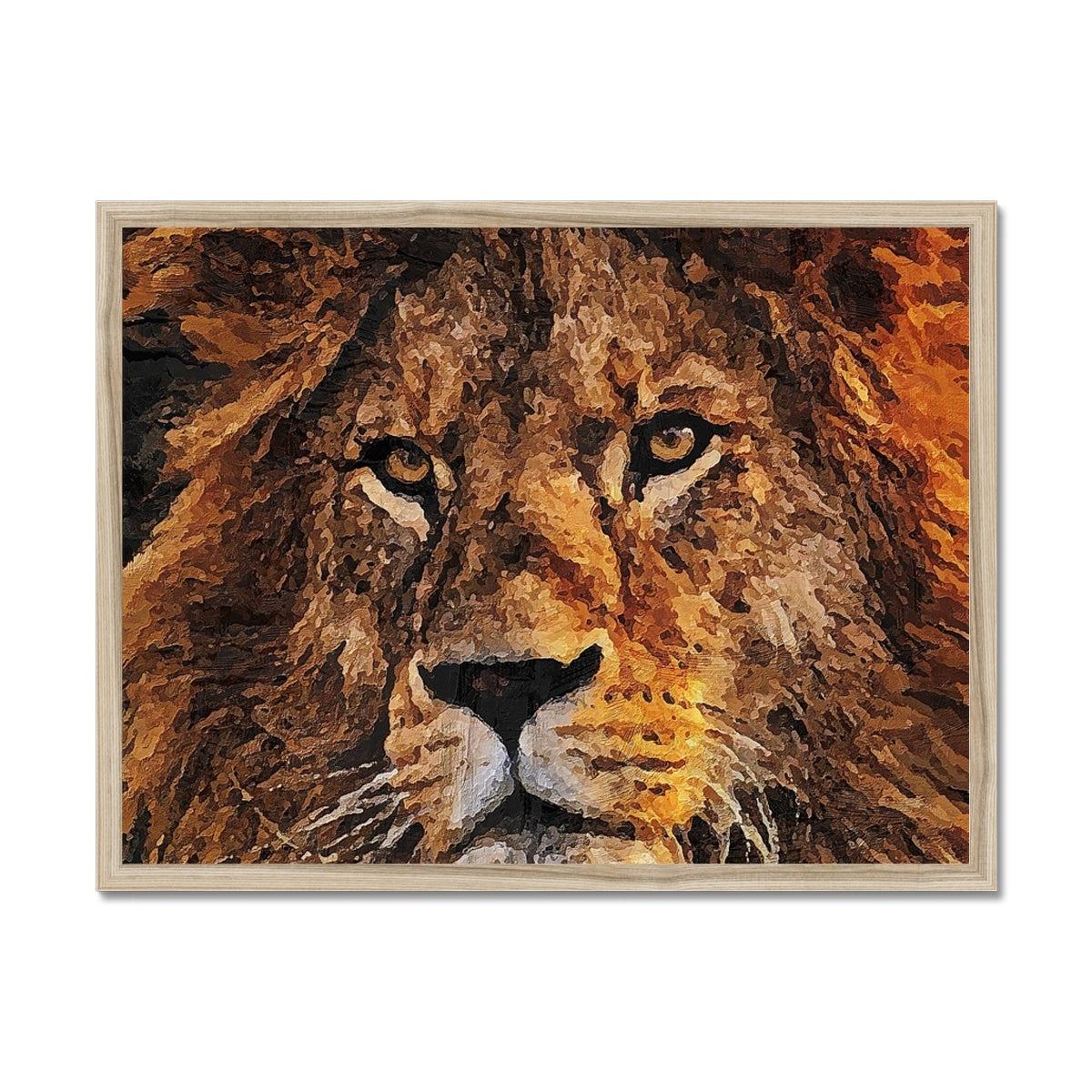 Lion Oil Palette Print Framed Print