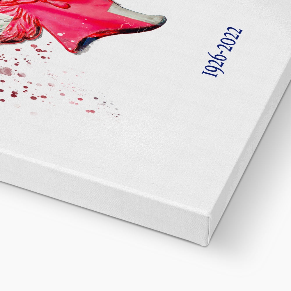 Queen Elizabeth II Commemorative Splatter Artwork Eco Canvas