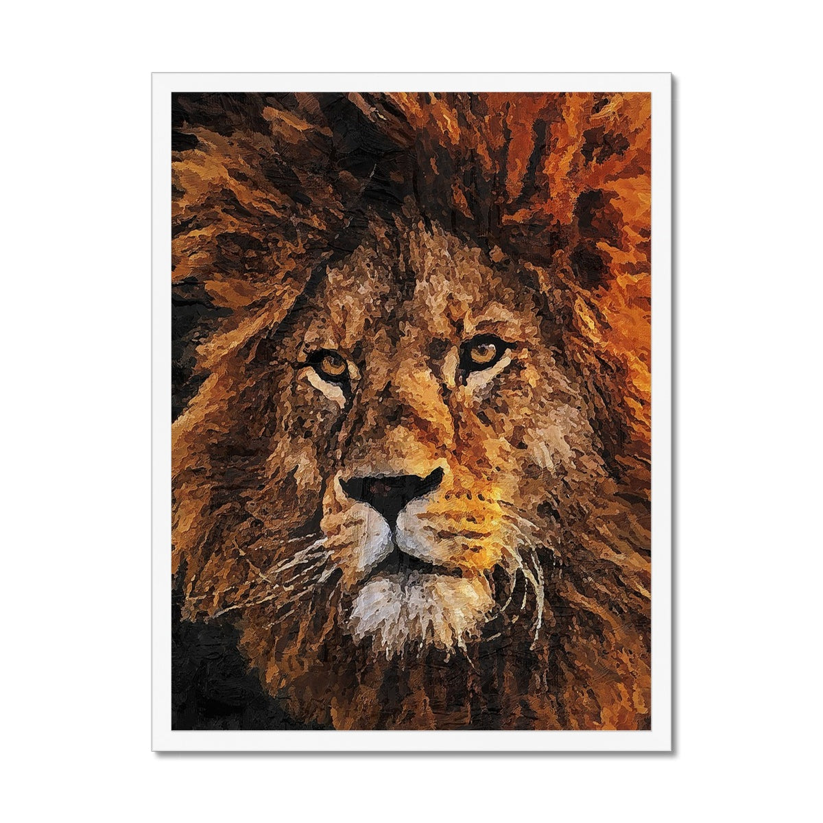 Lion Oil Palette Print Framed Print