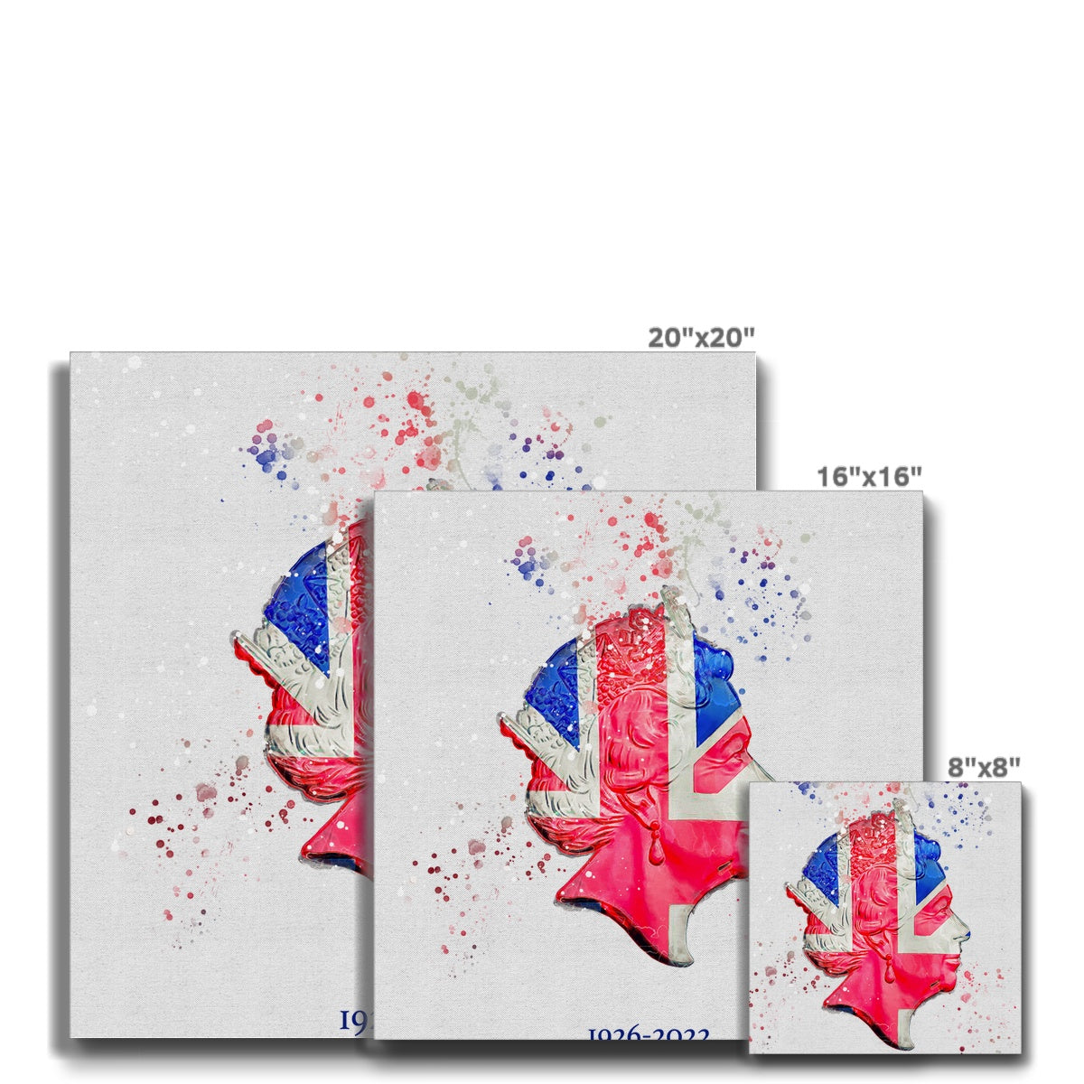 Queen Elizabeth II Commemorative Splatter Artwork Eco Canvas