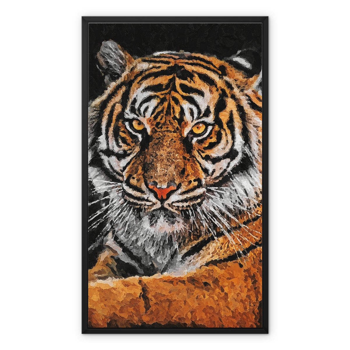 Tiger Oil Palette Print Framed Canvas