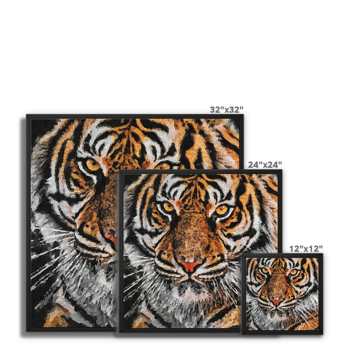 Tiger Oil Palette Print Framed Canvas