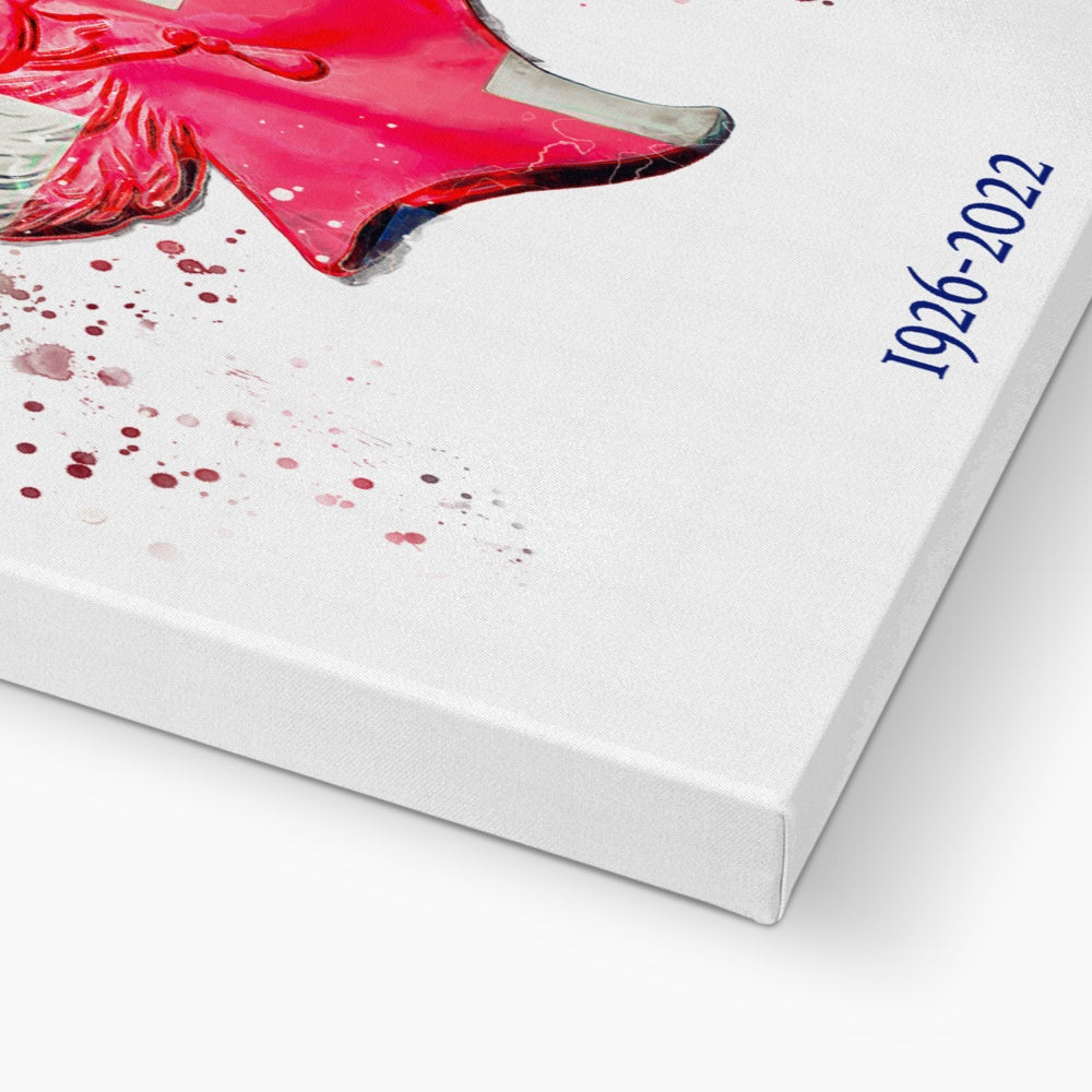 Queen Elizabeth II Commemorative Splatter Artwork Eco Canvas