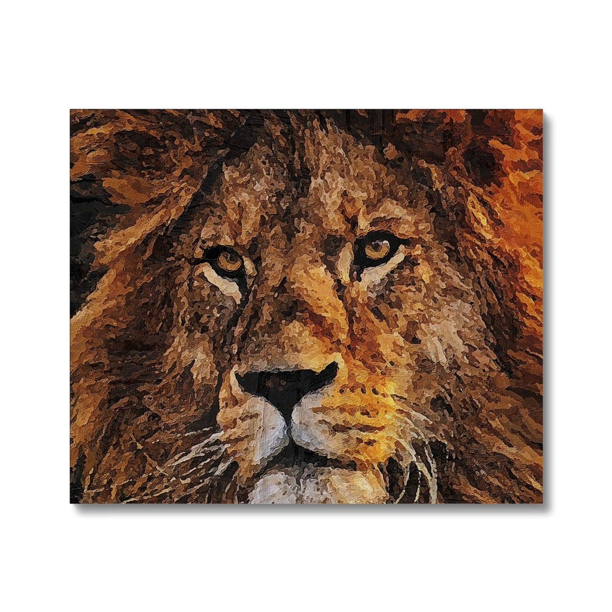 Lion Oil Palette Print Canvas