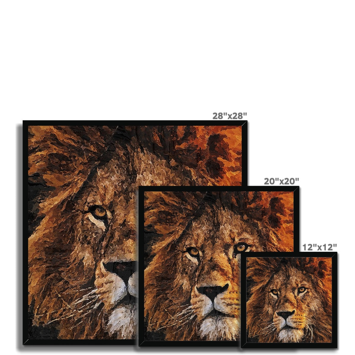 Lion Oil Palette Print Framed Print