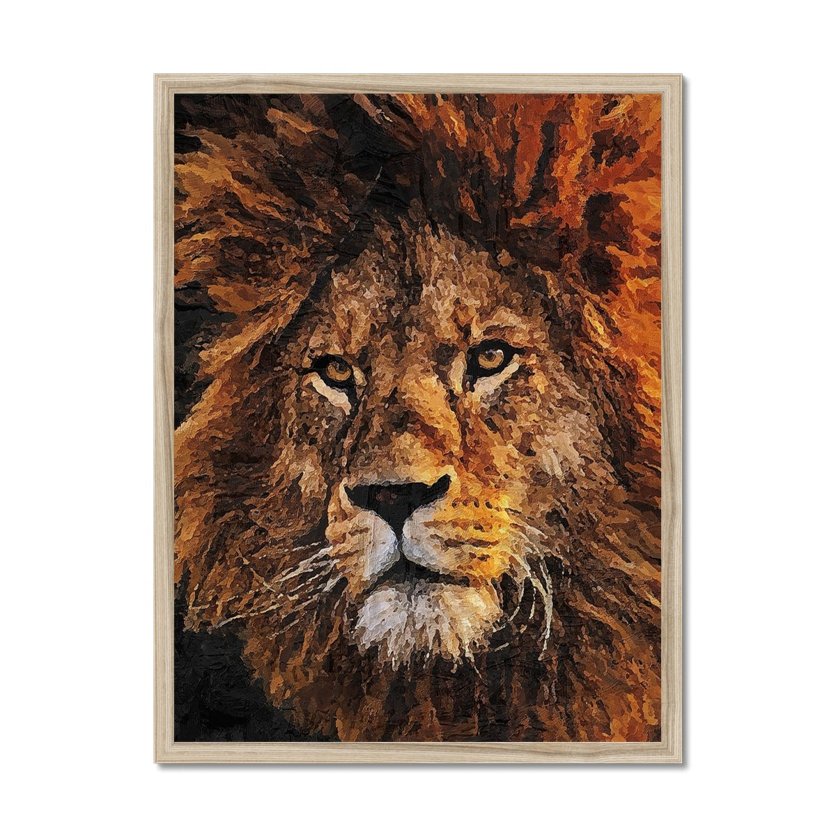 Lion Oil Palette Print Framed Print