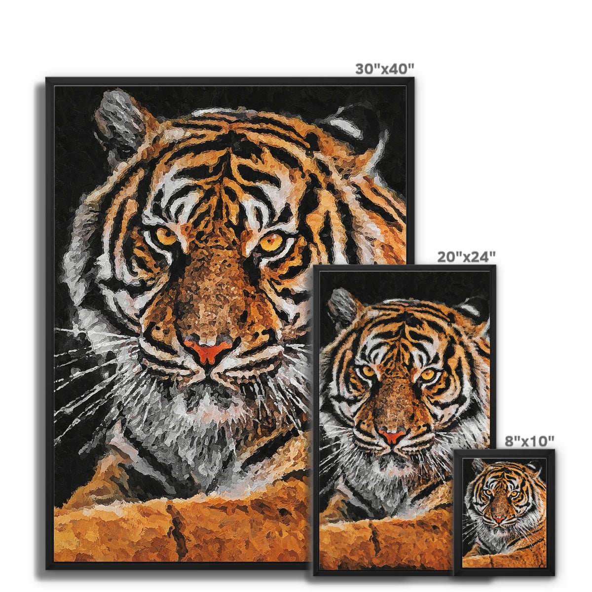 Tiger Oil Palette Print Framed Canvas
