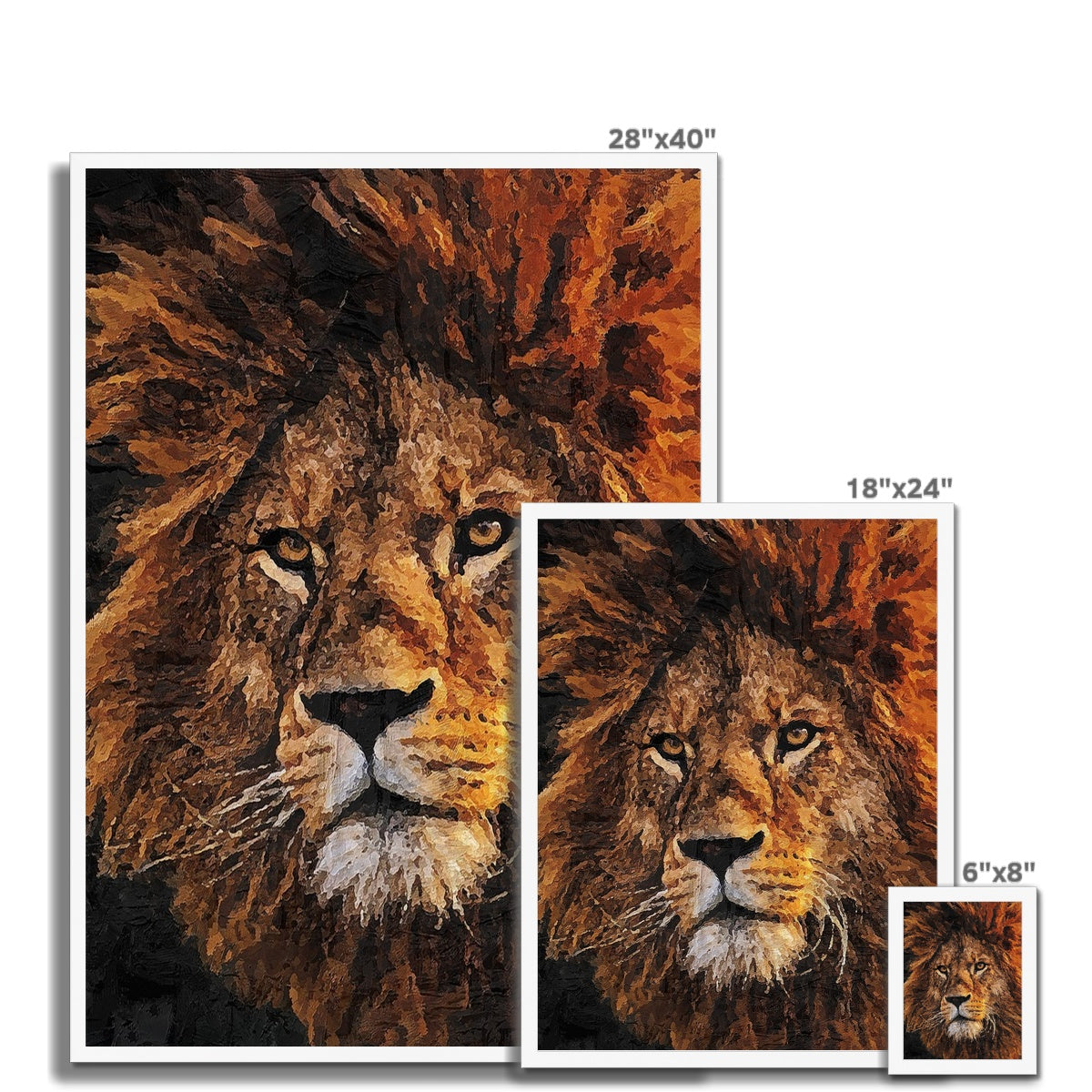 Lion Oil Palette Print Framed Print