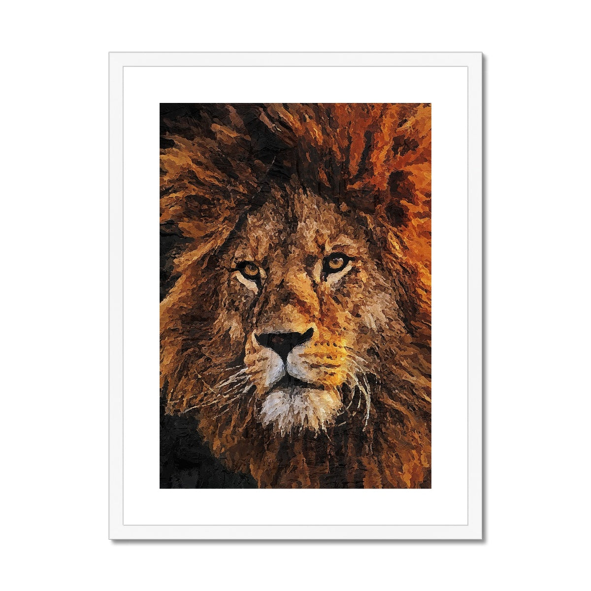 Lion Oil Palette Print Framed & Mounted Print