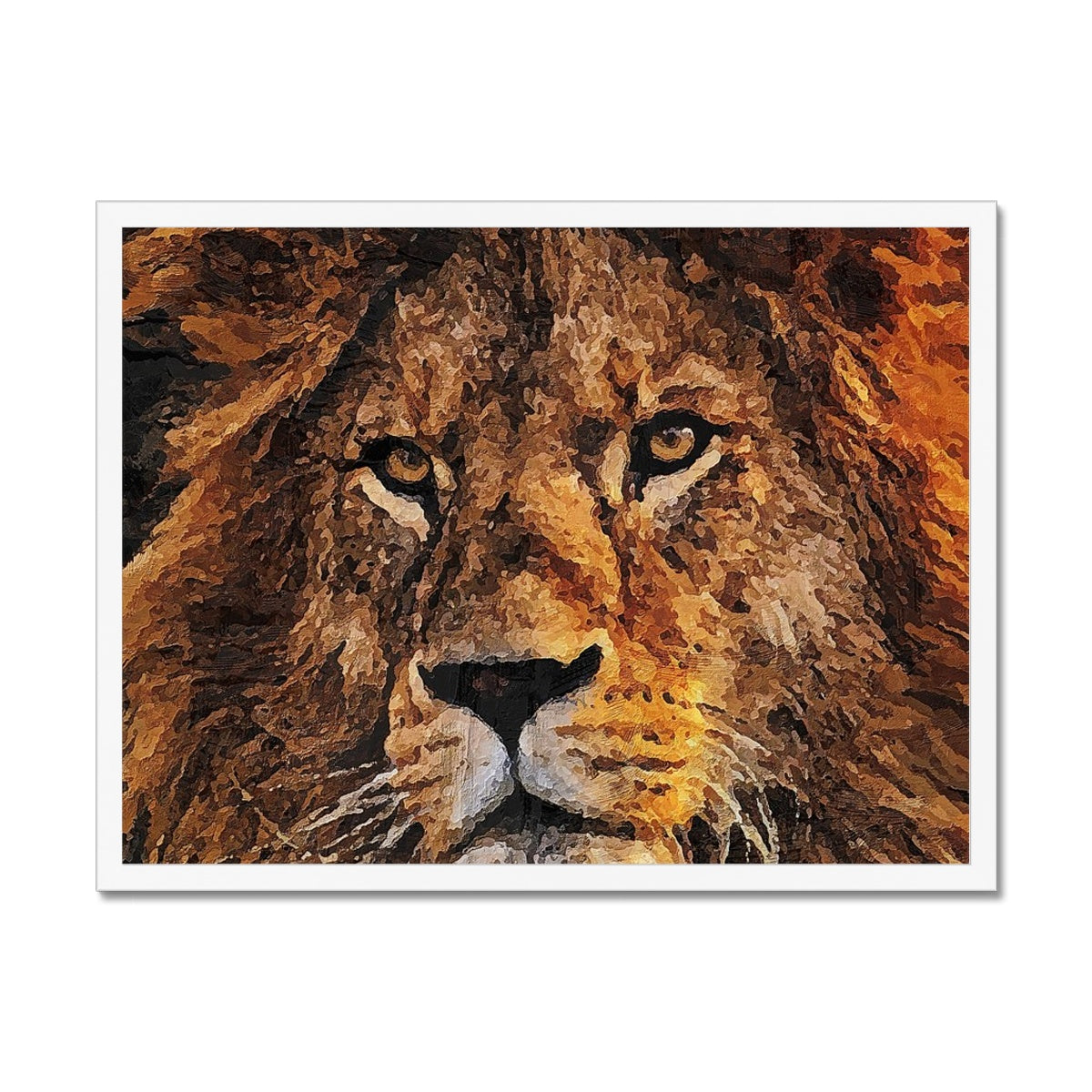 Lion Oil Palette Print Framed Print
